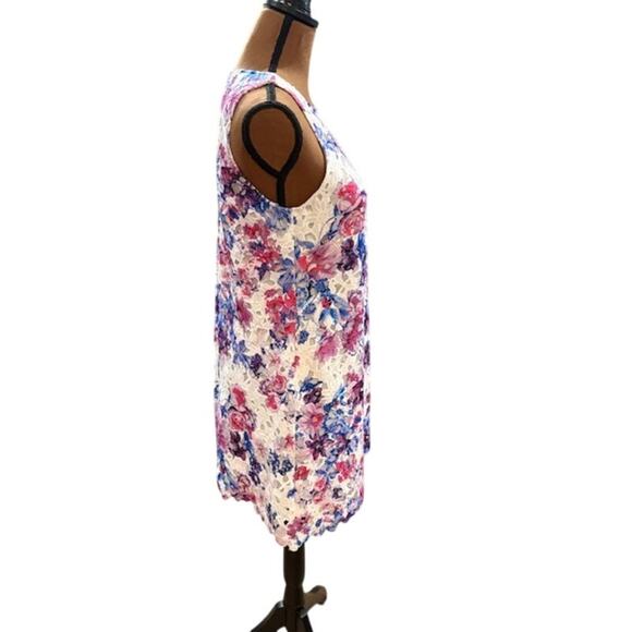 Gorgeous Tahari Floral Lace Overlay White & Purple Sheath Trapeze Dress – 6P - Picture 4 of 9